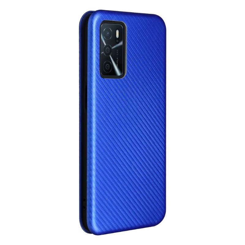 Flipové Pouzdro Na Oppo A16 / A16s Koženka Z Uhlíkových Vláken