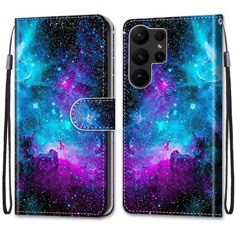 Flipové Pouzdro Na Samsung Galaxy S23 Ultra 5G Kosmické Nebe