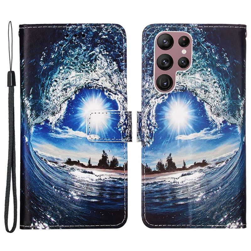 Flipové Pouzdro Na Samsung Galaxy S23 Ultra 5G Miluje Vlnu