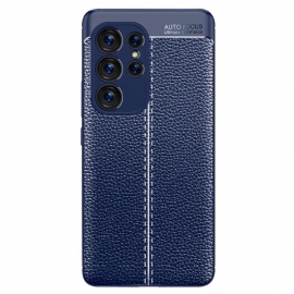 Kryt Na Samsung Galaxy S23 Ultra 5G Efekt Kůže Litchi S Dvojitou Linií