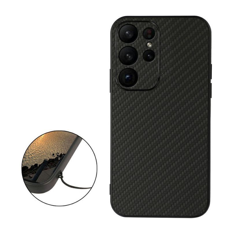 Kryt Na Samsung Galaxy S23 Ultra 5G Klasické Uhlíkové Vlákno