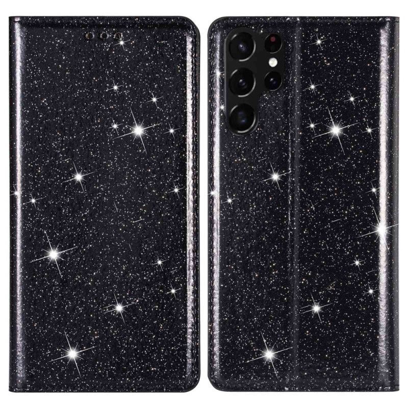 Kryty Na Mobil Na Samsung Galaxy S23 Ultra 5G Flipové Pouzdro Flitrový Styl