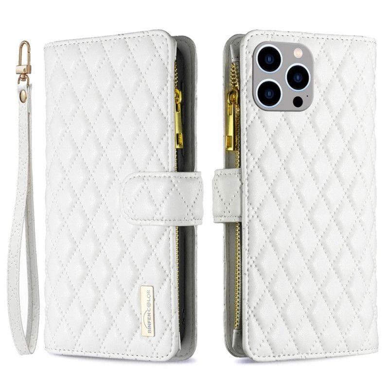 Flipové Pouzdro Na iPhone 14 Pro Max Binfen Barevný Styl Prošívané