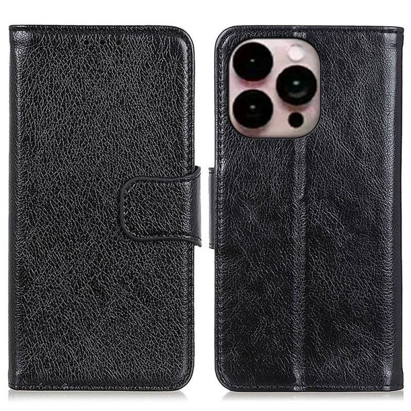Flipové Pouzdro Na iPhone 14 Pro Max Dělená Kůže Nappa