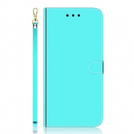 Flipové Pouzdro Na iPhone 14 Pro Max Kryt Na Zrcadlo Z Umělé Kůže