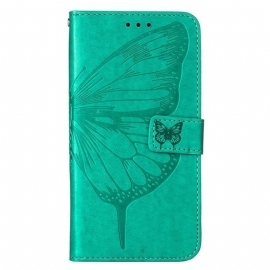 Flipové Pouzdro Na iPhone 14 Pro Max Na Lana Barokní Strappy Butterfly