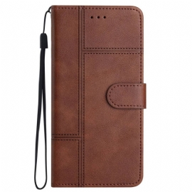 Flipové Pouzdro Na iPhone 14 Pro Max Na Lana Strappy Obchodní Kožený Styl