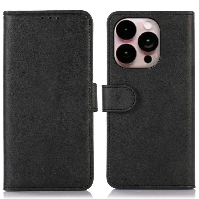 Flipové Pouzdro Na iPhone 14 Pro Max Matná Umělá Kůže