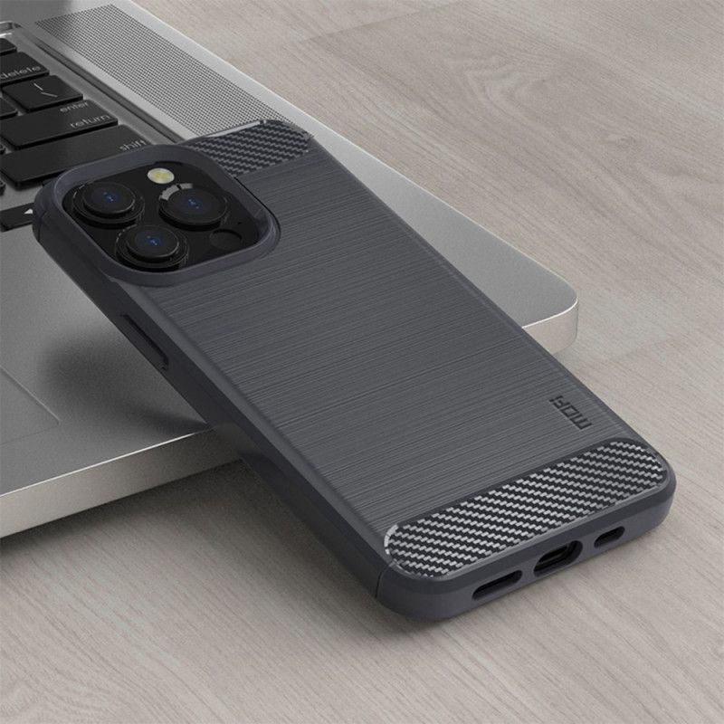 Kryt Na iPhone 14 Pro Max Mofi Kartáčované Uhlíkové Vlákno