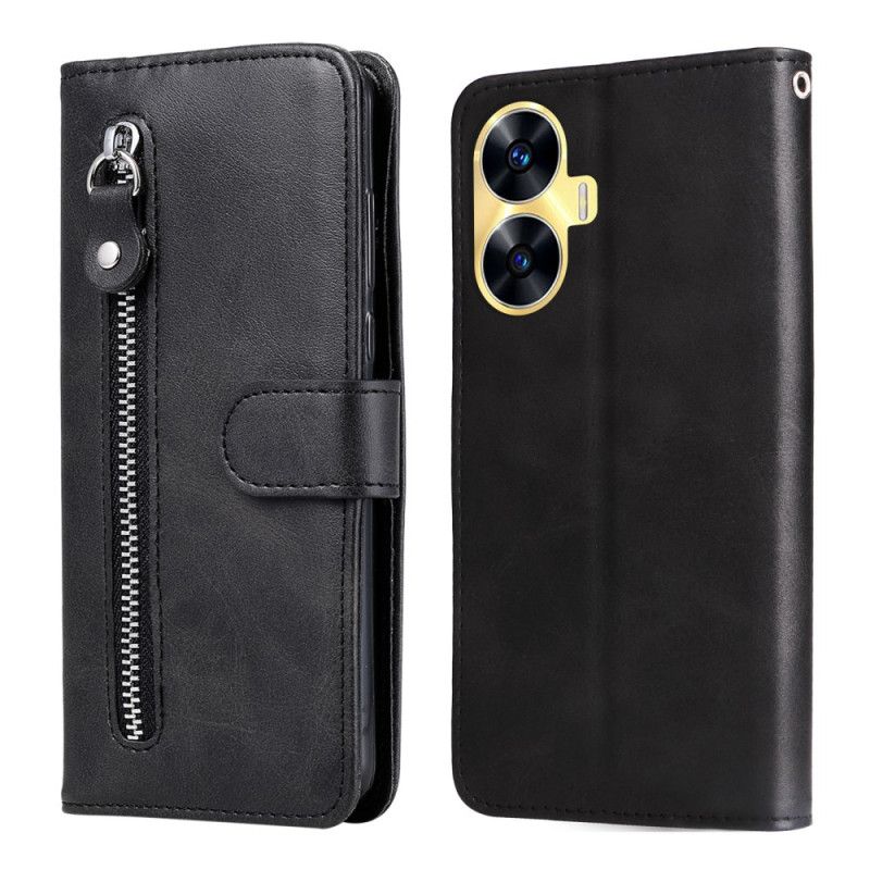 Kožený Kryt Na Realme C55 Přední Peněženka Na Mince