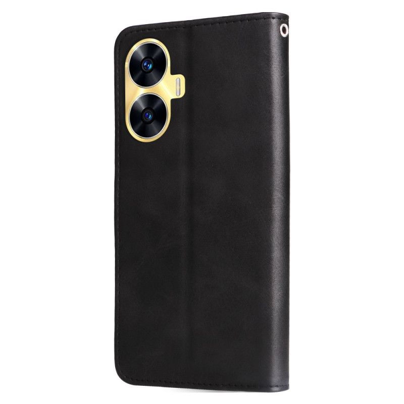 Kožený Kryt Na Realme C55 Přední Peněženka Na Mince