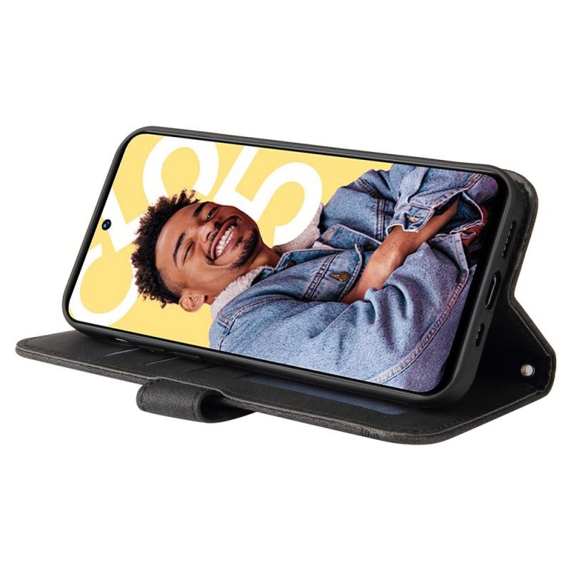 Kožený Kryt Realme C55 Dekorativní Nýt S Efektem Semiše