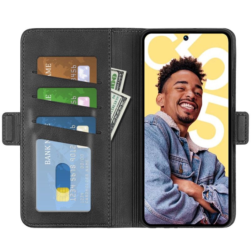 Kožený Kryt Realme C55 Dvojitá Spona