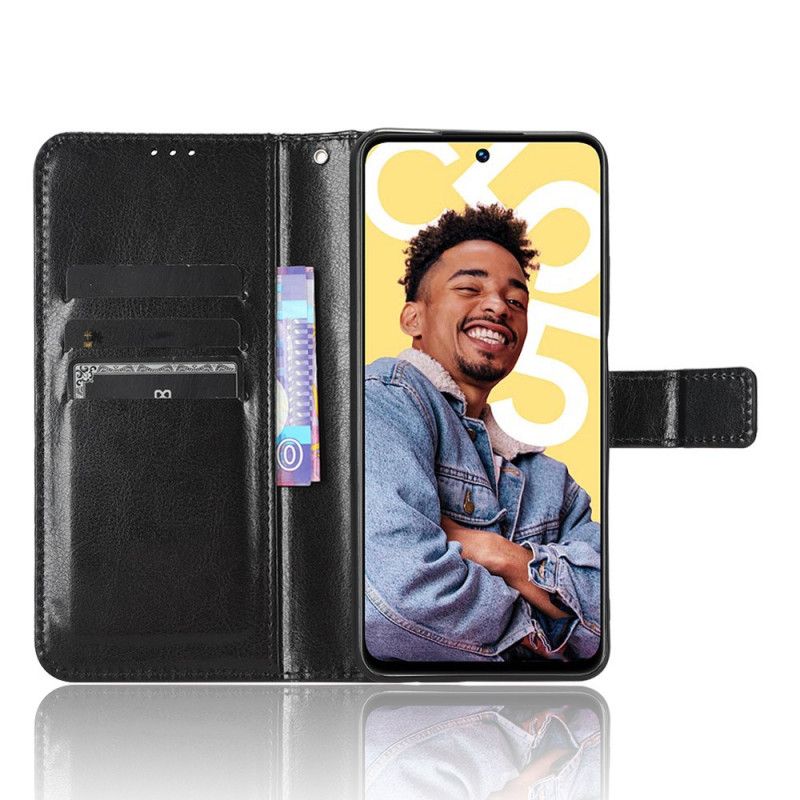 Kožený Kryt Realme C55 Elegantní Řemínek Z Umělé Kůže