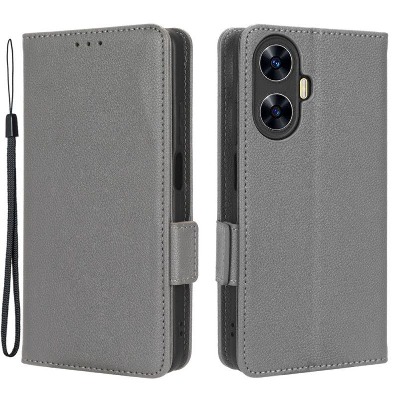 Kožený Kryt Realme C55 Peněženka S Úzkým Páskem