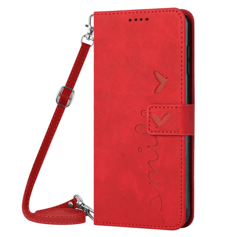 Kožený Kryt Realme C55 Úsměv S Ramenním Popruhem