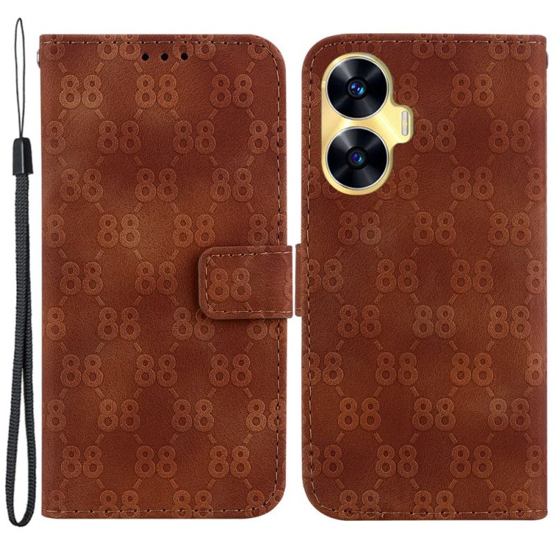 Peněženková Pouzdra Realme C55 Kryty Na Mobil Design 88 S Řemínkem