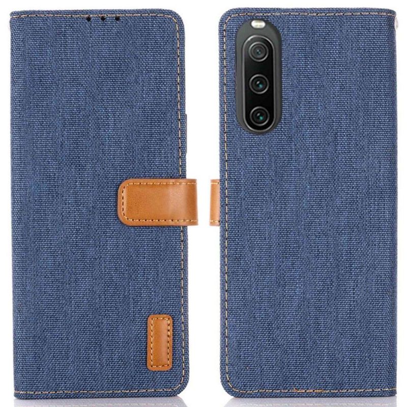 Flipové Pouzdro Na Sony Xperia 10 IV Efekt Plátna Oxford