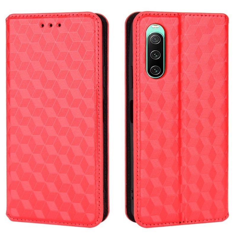 Flipové Pouzdro Na Sony Xperia 10 IV Kožené Pouzdro Návrh Geometrie
