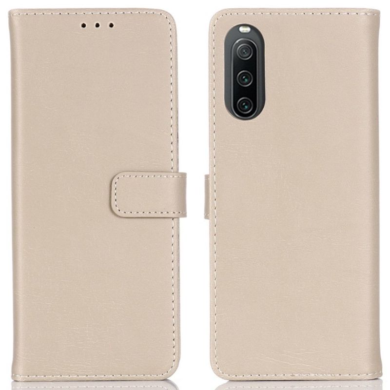 Kožené Pouzdro Folio Na Sony Xperia 10 IV Flipové Pouzdro Retro Folie Z Umělé Kůže