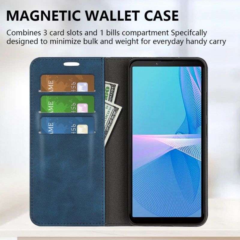 Kožené Pouzdro Folio Na Sony Xperia 10 IV Funkce Stojanu Z Umělé Kůže