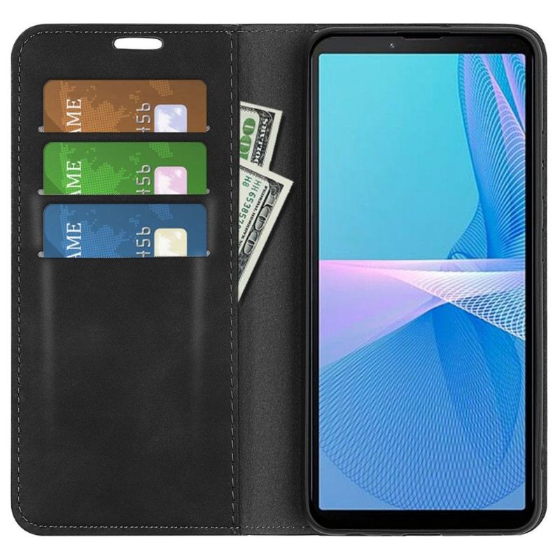 Kožené Pouzdro Folio Na Sony Xperia 10 IV Funkce Stojanu Z Umělé Kůže