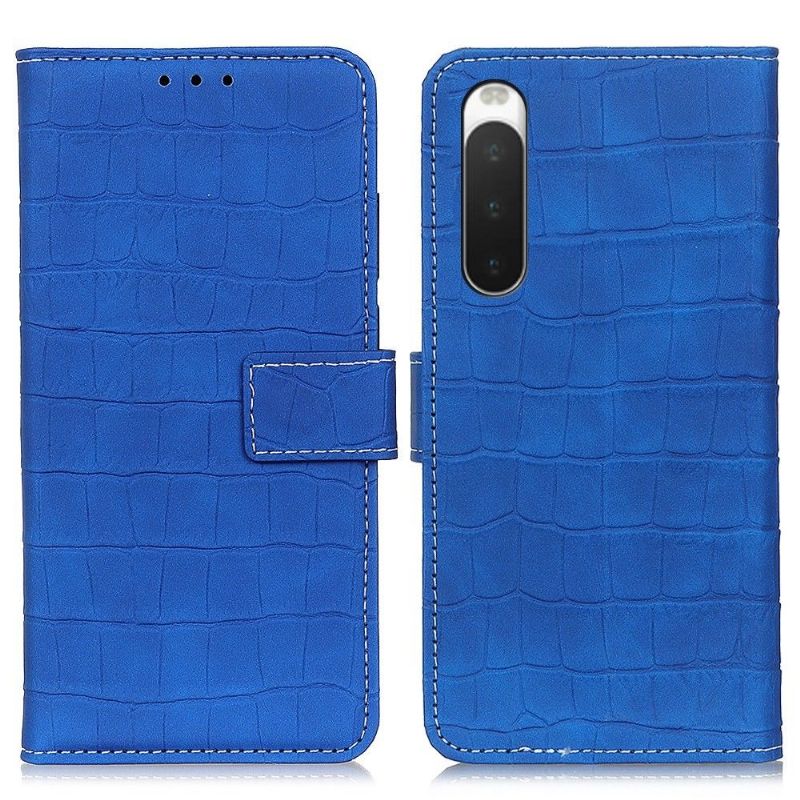 Kožené Pouzdro Na Sony Xperia 10 IV Prošívání Croco Vzhledu
