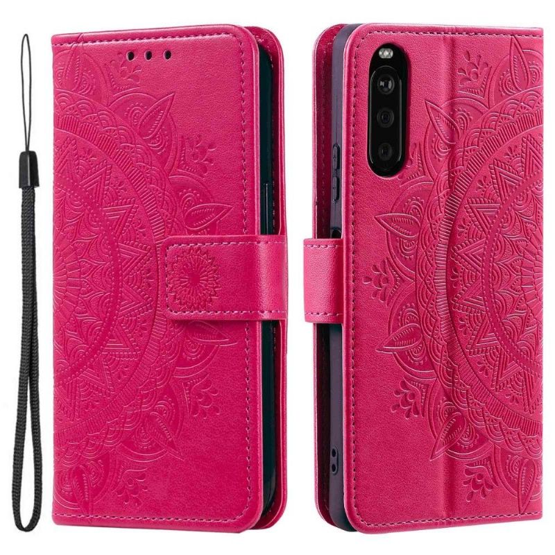 Kožené Pouzdro Na Sony Xperia 10 IV Sluneční Mandala