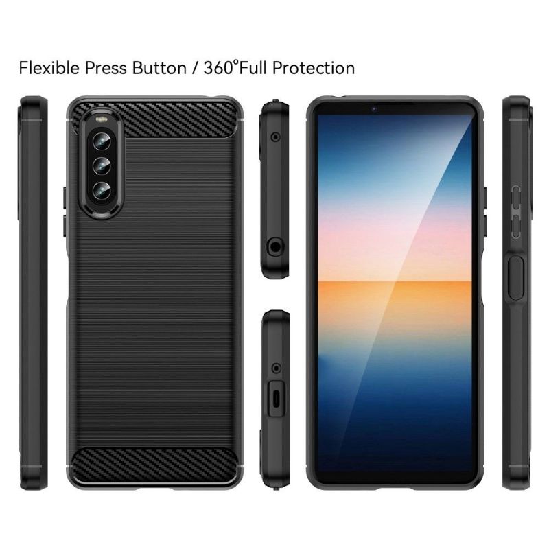 Kryt Na Sony Xperia 10 IV Silikonový Kartáčovaný Efekt