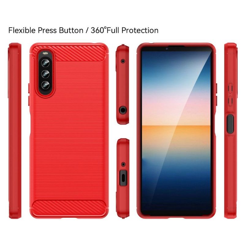 Kryt Na Sony Xperia 10 IV Silikonový Kartáčovaný Efekt