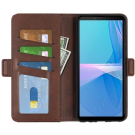 Pouzdra Na Sony Xperia 10 IV Peněženkové Pouzdro Matný Kryt Z Umělé Kůže