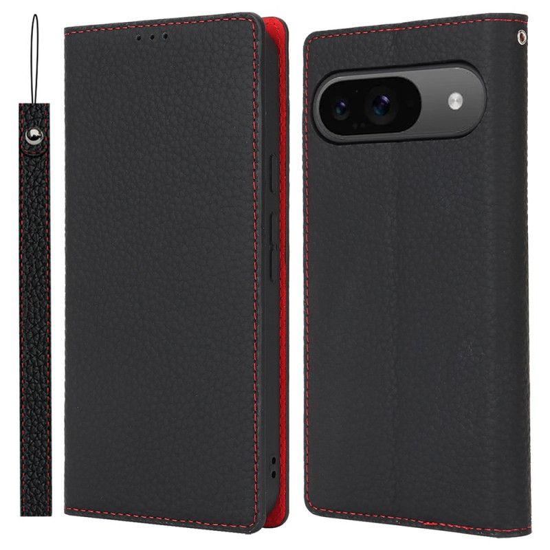 Kožené Pouzdro Folio Google Pixel 9 Pro Textura Litchi S Ramenním Popruhem