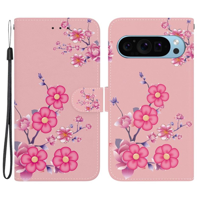 Kožený Kryt Google Pixel 9 Pro Sakura S Popruhem
