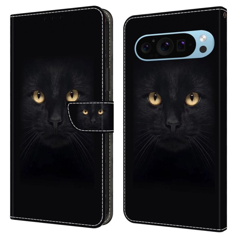 Kožený Kryt Google Pixel 9 Pro Černá Kočka