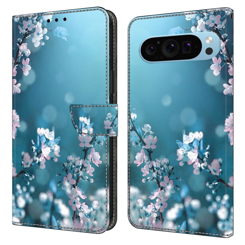 Kožený Kryt Google Pixel 9 Pro Švestkové Květy