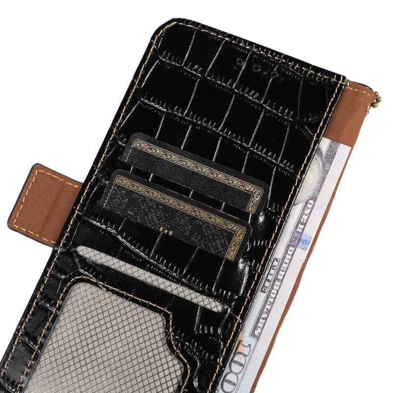 Kožený Kryt Na Google Pixel 9 Pro Blokování Rfid Textury Krokodýla