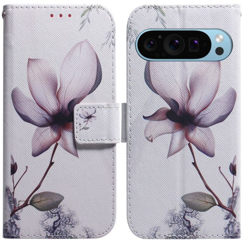 Kožený Kryt Na Google Pixel 9 Pro Růžový Květ