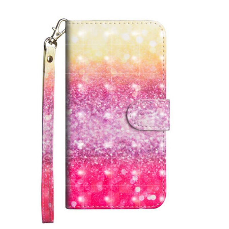 Flipové Pouzdro Na Realme C11 Magenta Glitter Gradient