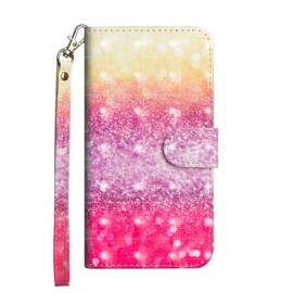 Flipové Pouzdro Na Realme C11 Magenta Glitter Gradient