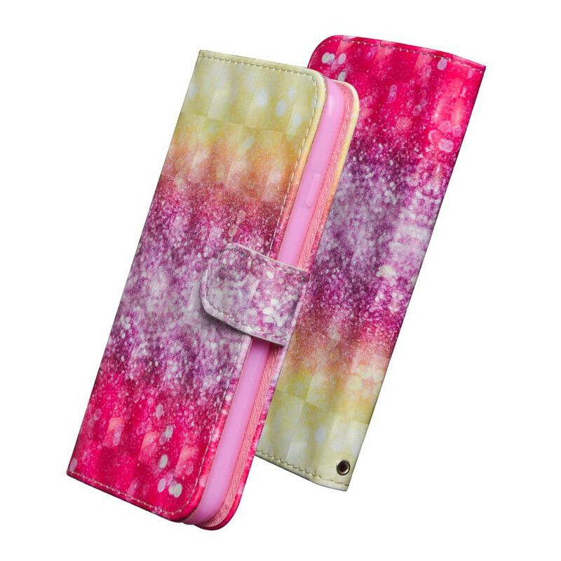 Flipové Pouzdro Na Realme C11 Magenta Glitter Gradient