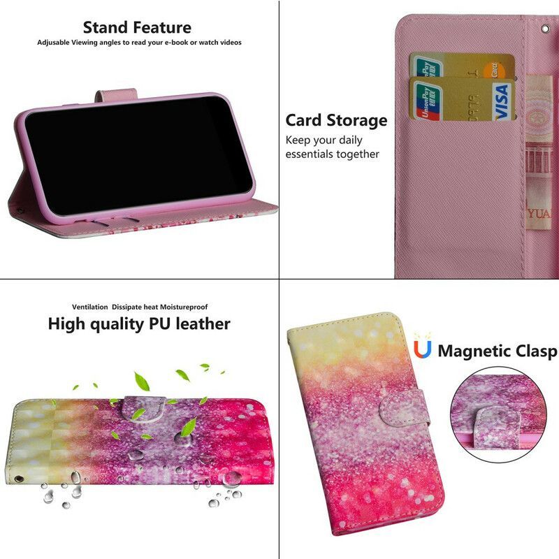 Flipové Pouzdro Na Realme C11 Magenta Glitter Gradient