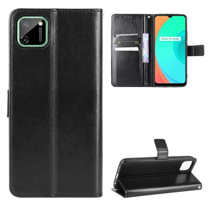 Flipové Pouzdro Na Realme C11 Okázalá Umělá Kůže
