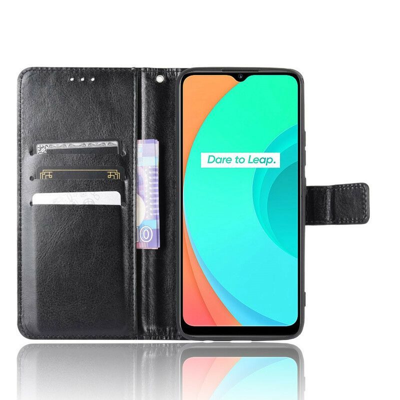 Flipové Pouzdro Na Realme C11 Okázalá Umělá Kůže
