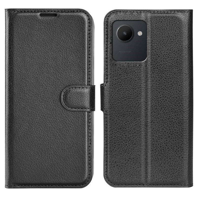 Flipové Pouzdro Na Realme C30 Klasická Textura Liči