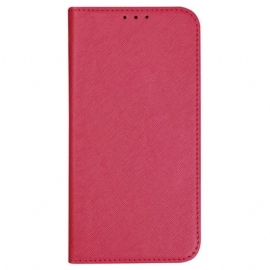 Kožené Pouzdro Folio Samsung Galaxy M55 5g Křížová Textura