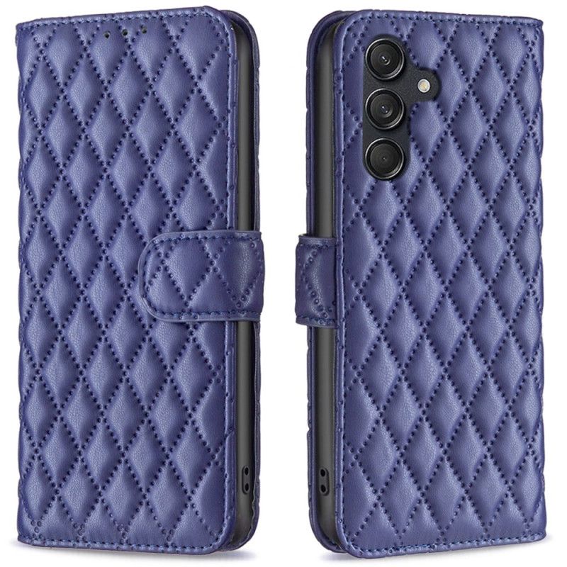 Kožený Kryt Samsung Galaxy M55 5g Prošívaná Binfen Barva