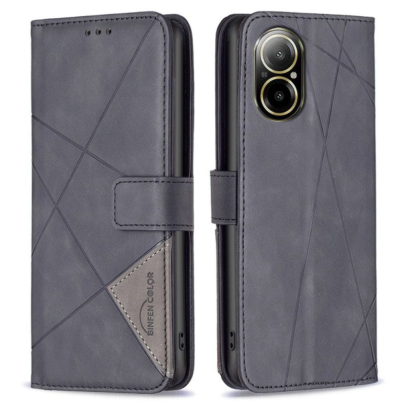 Kožený Kryt Na Realme C67 Geometrický Vzor Binfen Color