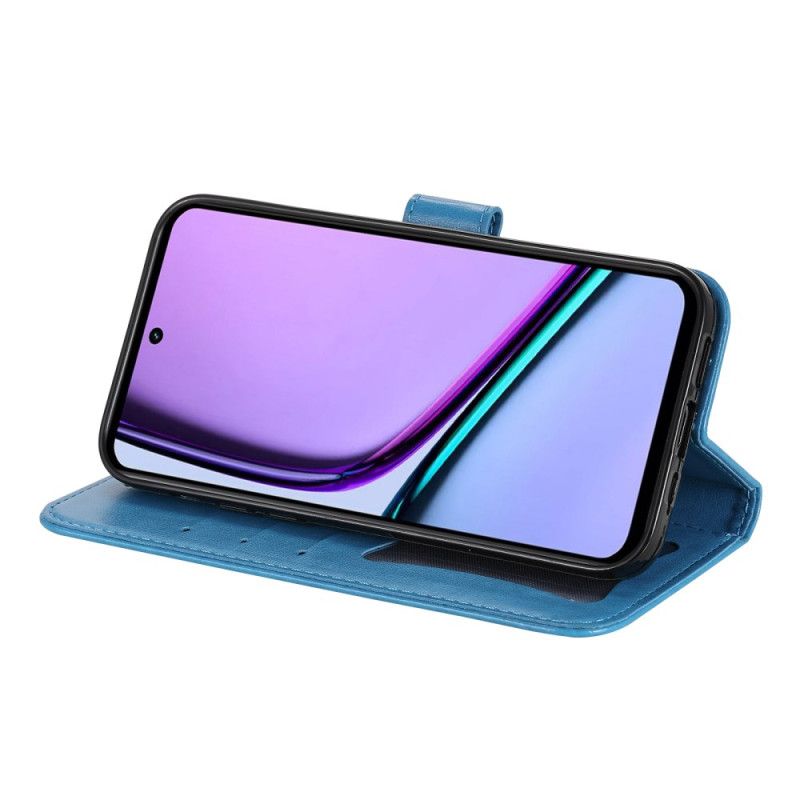 Kožený Kryt Realme C67 Květinový Vzor S Páskem