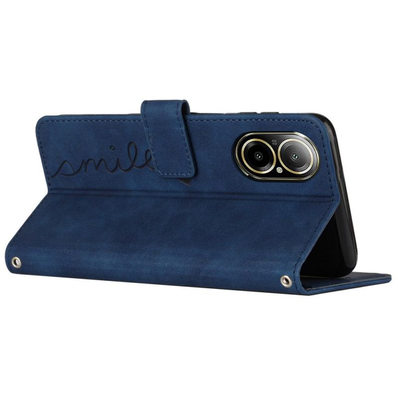 Kožený Kryt Realme C67 Úsměv S Semišovým Efektem