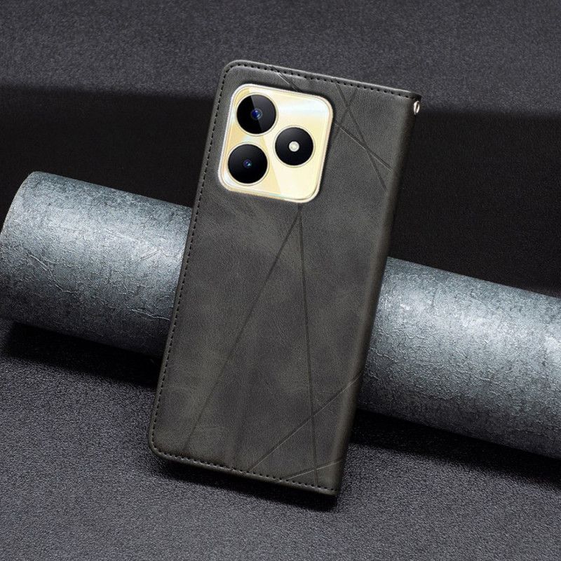 Kožené Pouzdro Folio Na Realme C53 Geometrický Vzor